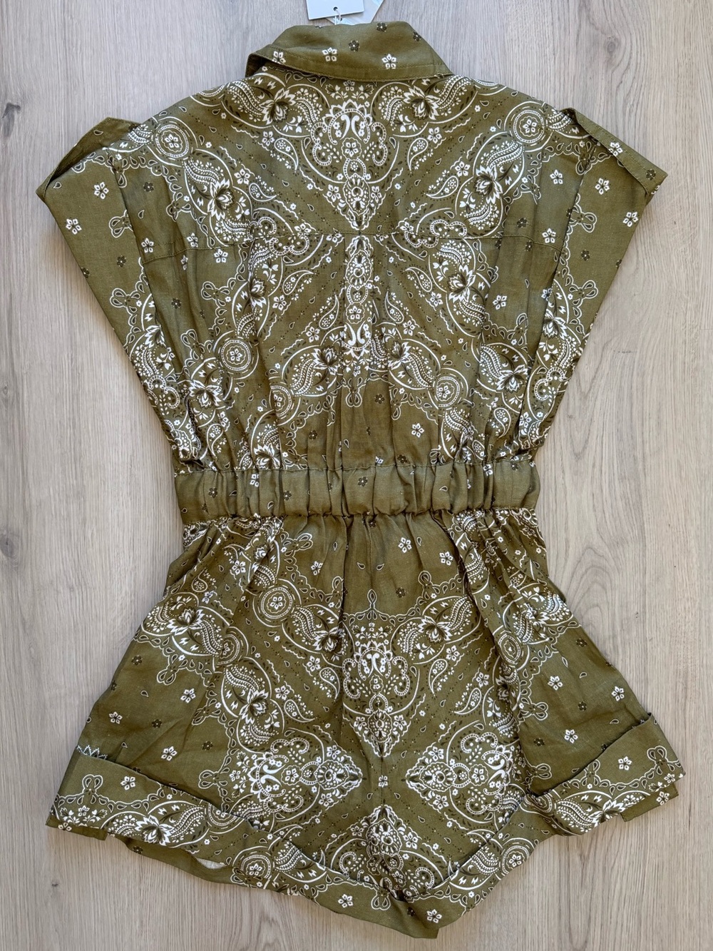 NWT ZIMMERMANN Violet Bandana Khaki Play Suit Tie-Waist Romper Size AUS 0 US 4 - Picture 13 of 16